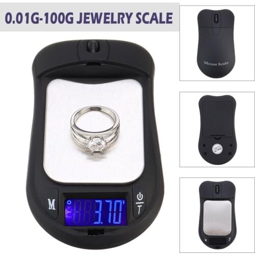 Mini Mouse Digital Scale LCD Display Pocket Electronic Scale 0.01g/100g Grams Gold Jewellery Pocket Weighing Tools