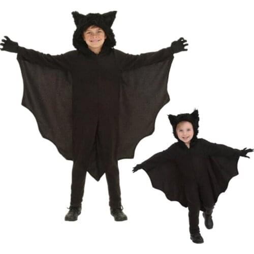 Halloween/Carnival Kids Vampire Bat Cosplay Costume Boy Girl Anime Superhero Hooded Party Suit