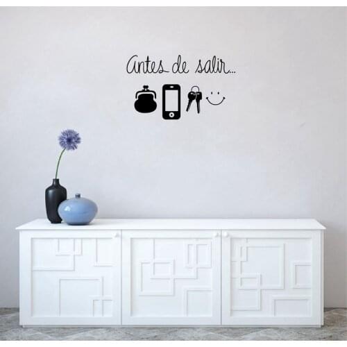 Spanish Art Wall Stickers Daily Before Leaving Reminder Vinyl Wall Decals for Living Room Home Decor House Decoration