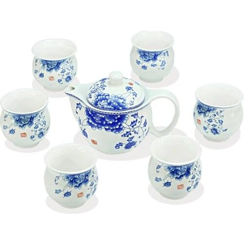 Chinese tea set household water cup blue and white porcelain cup 30ml-90ml ice cracked glaze cup hand-painted ceramic dragon cup