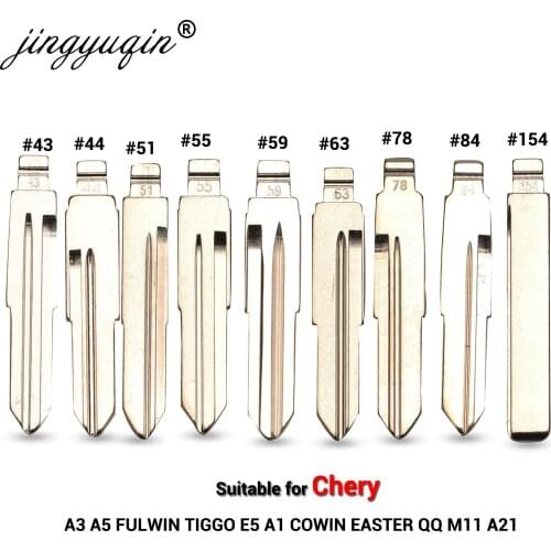Jingyuqin Flip KD key Blank for CHERY A3 A5 FULWIN TIGGO E5 A1 COWIN EASTER QQ3 QQ6 A21 S21 43 44 51 55 59 63 78 84 154 blade