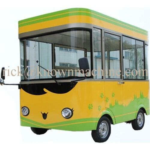 Beautiful 4 Wheels Customized Mobile Electric Ice Cream Food Truck Kitchen trailer/ vans/ Shopping Carts With Free Shipping