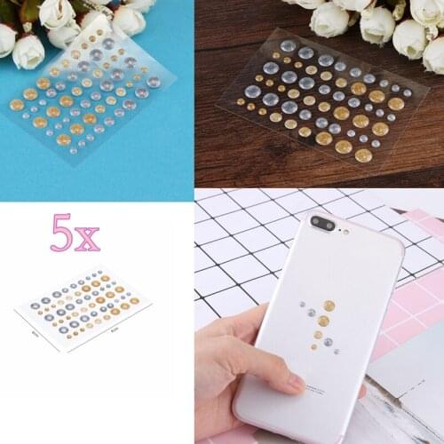 5pcs Colorful Sugar Sprinkles Self- adhesive Enamel Dots Resin Sticker for Scrapbooking/ DIY Crafts/ Card Making Decoration