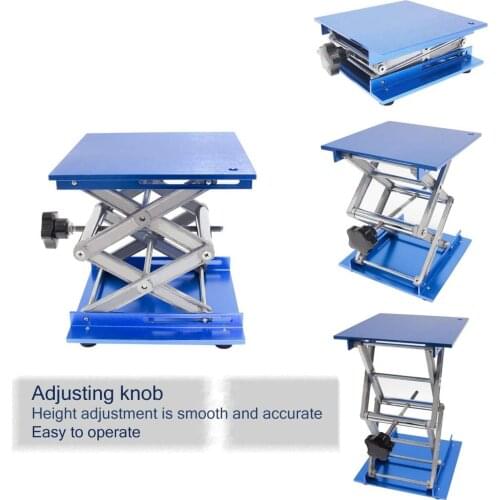 Laboratory Lifting Platform Stand Rack Scissor Jack Bench Lifter Table Lab 100x100mm Stainless Steel Lifting Platform