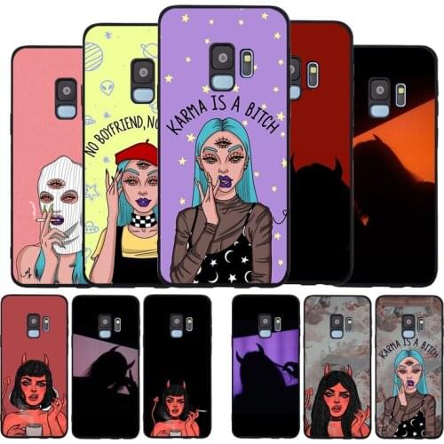 Lovely Devil Woman Sexy Girl Black TPU Silicone Soft Phone Case For Samsung Galaxy S20 S10 S9 S8 Plus Lite NOTE 10 9 8 S7 EDGE