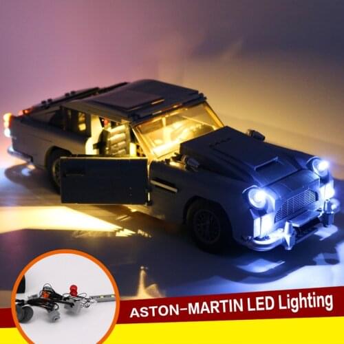 Building Block Kit Compatible with 10262 db5 007 Bond Automotive LED Lighting DIY Luminous Parts