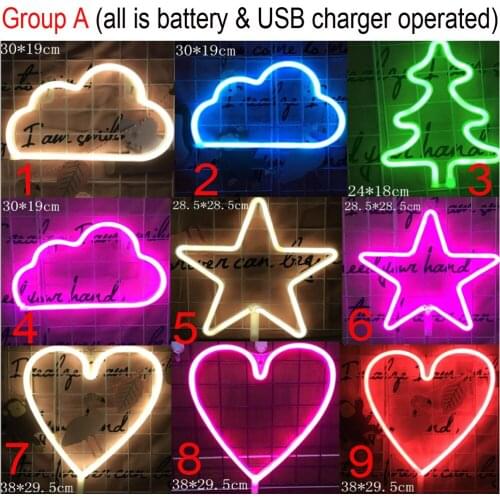 AA Battery USB Powered Led Neon Light Sign for Holiday Xmas Party Wedding Decorations Kids Room Home Decoration Neon Lamp