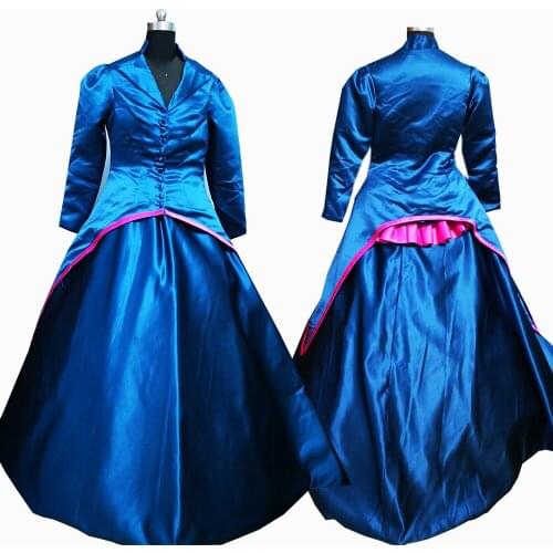 2020 New blue victorian Halloween Cosplay dress Colonial Georgian Renaissance Gothic Historical dress D-634