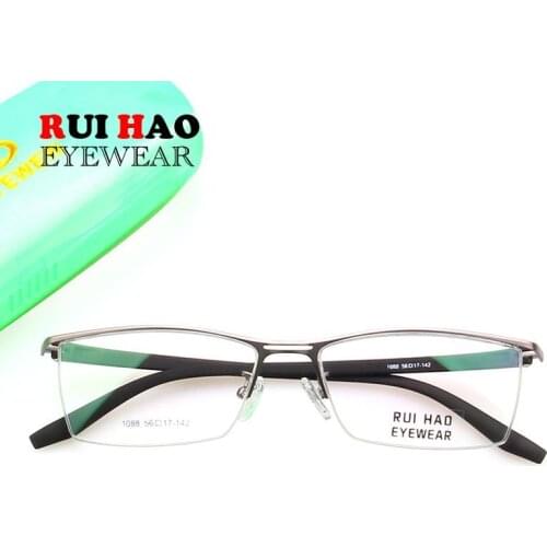 Fashion Optical Glasses Frame Rectangle Half Rimless Design High Elasticity Temple TR90 Prescription Eyeglasses Frames 1088