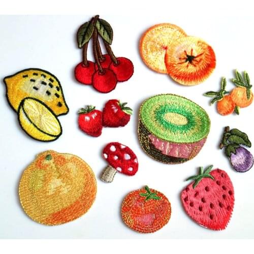 Fashion Fruits embroidery patches for clothing DIY iron on patch for clothes ironing applique parches for jacket