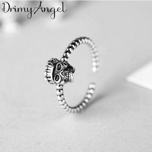 Luxury Brand Fashion Silver Color Skull Rings For Women Wedding Jewelry Valentines Days Gifts