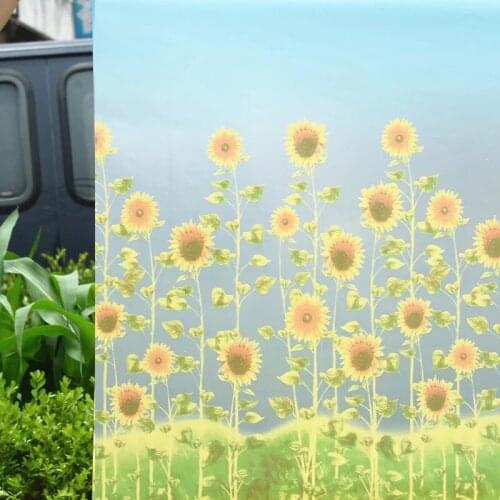Sunflower Window self-adhesive Film Frosted Opaque balcony bathroom Waterproof Privacy Glass Sticker Home Decorative 90*500cm