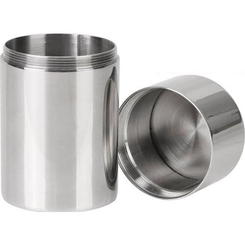 Thick Portable 304 Stainless Steel Sealed Storage Jar Small Tea Coffee Beans Container Travel Home Stainless Steel Storage Can