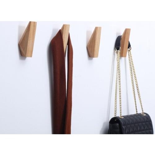 1pc Minimalist Coat Hanger Single Hook Solid Wooden Simple Japanese Style Wall Key Holder Bag Hat Scarf Decorative Fitting Room