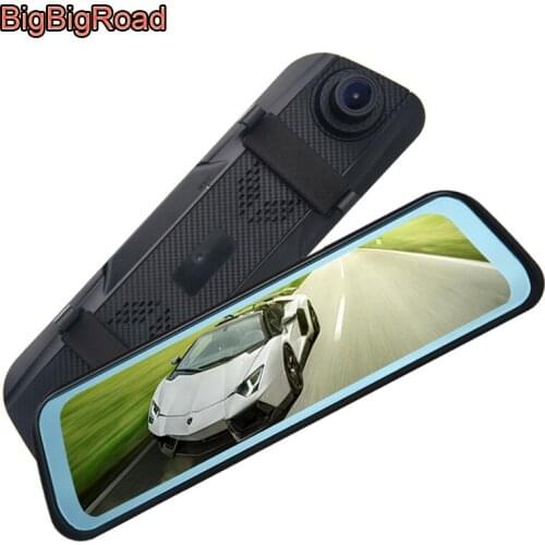BigBigRoad Car DVR Dash Cam Camera Stream RearView Mirror IPS Screen For Alfa Romeo159 147 156 GT Giulia Stelvio ALFA 4C 8C