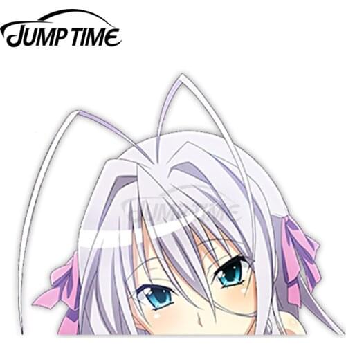 Jump Time High School DxD Rossweisse 92 Cute Anime Girl Peeker Vinyl Decal Window Waifu Car Stickers