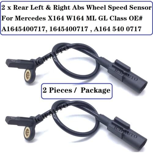 2 x Rear Left & Right Abs Wheel Speed Sensor For Mercedes X164 W164 ML GL Class A1645400717, 1645400717 , A164 540 0717
