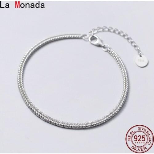 La Monada Fine Silver 925 Jewelry Bracelet Female Woman Wave Design Chain Minimalist Bracelets For Women Silver 925 Sterling