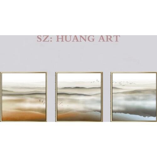 Chinese celebrities painting selling hand-painted oil painting of modern decoration 3 p combination of abstract art decorative w