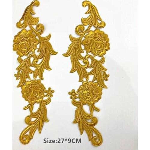 Zsbszc 1 pair embroidered patches for clothing lace Applique patch ballet costumes Dress Sewing Crafts DA89 JA35 DA99