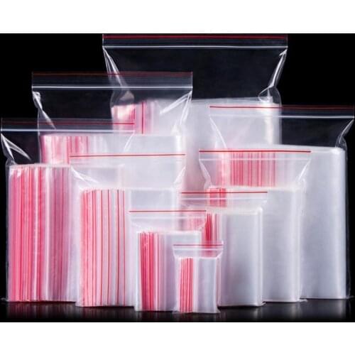 100pcs/pack Small Zip Lock Plastic Bags Reclosable Transparent Bag Shoe Bag Vacuum Storage Bag Poly Clear Bags Thickness 0.05mm