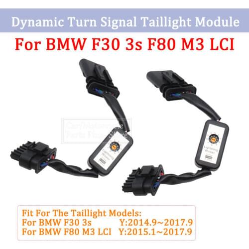 2pcs Dynamic Turn Signal Indicator Taillight Add-on Module Cable Wire Harness For BMW F30 3s F80 M3 LCI Left & Right Tail Light
