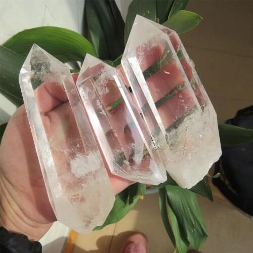3pcs 420~550g Transparent Natural Clear Quartz Crystal Points / Single Terminated Wands Polished Reiki Healing Wholesale