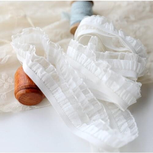 4 Meters Width 1.6cm Elastic Stretchy Lace Fabric DIY Crafts Embroidered Lace Trim Sewing Accessories For Underwear Lingerie