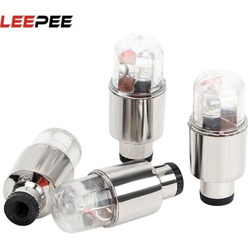 4pcs Car Motorcycle Wheel Decoration Lamp Bike Tire Tyre Valve Cap Spoke LED Flashing Light Different Color