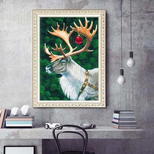 5D new full diamond Christmas cartoon reindeer mosaic diamond painting embroidery ornaments home decoration