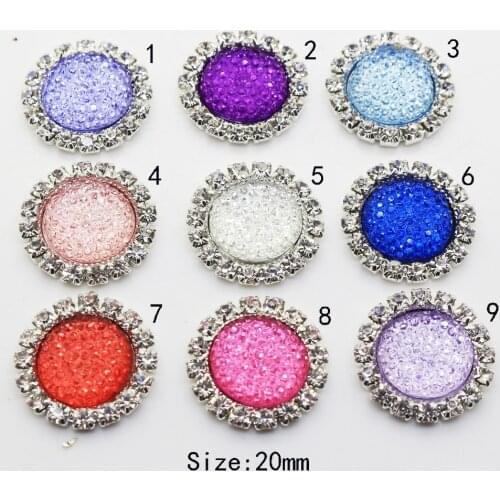 10Pcs New Product Hot Sale 20MM Round Flat Bottom Rhinestone Base Accessories, DIY Embellishment Clothing Decoration