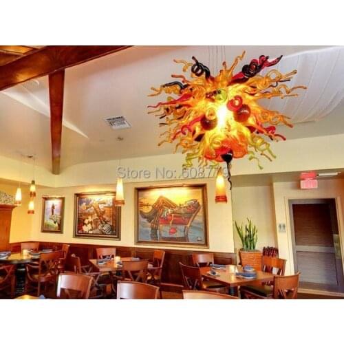 Free Shipping Elegant 120v/240v Lamp Hand Blown Art Glass Chandelier