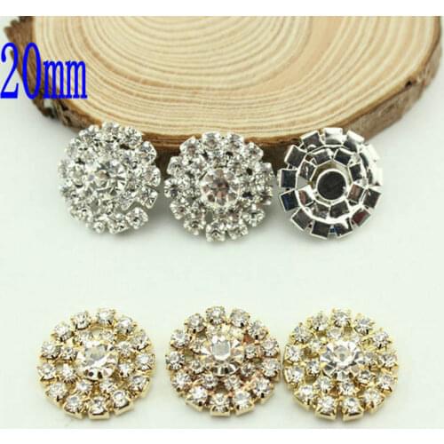 Free Shipping Wholesale 20mm Flat Back Rhinestone Button For Hair Flower Wedding Invitation 40pcs/lot BHP17020