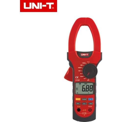 UNI-T UT208 6666 Counts LCD Clamp Digital Multimeter AC DC Voltage Amp Ohm Temp Tester 1000A with tool box