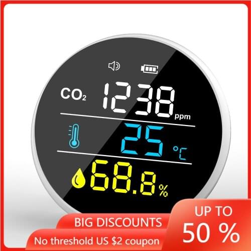 Carbon Dioxide Detector Air Quality Monitor Indoor & Outdoor Temperature & Humidity Detection Sensor Carbon Co2 Concentration