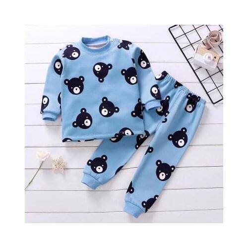 2020 childrens Plush thermal kids underwear set winter thickened with milk silk baby clothes boys and girls clothing
