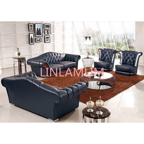 Living room Sofa Chesterfield genuine leather couch Nordic modern muebles de sala cama puff asiento sala futon crystal buttons