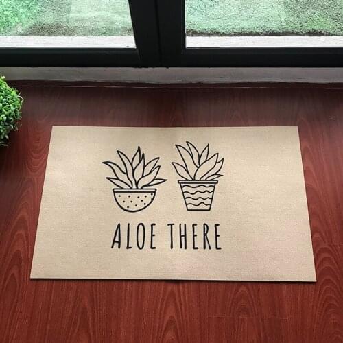 Welcome Mats For Front Door Aloe There Custom Funny Entrance Doormat Indoor Decor Non-slip Mat Doormat Machine Washable Fabric