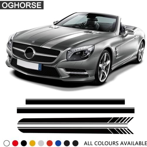 Edition 1 Styling Stripes Car Door Side Skirt Sticker Bonnet Rear Decal for For Mercedes Benz SL Class R230 R231 SL500 SL350 AMG