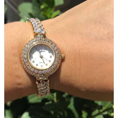 Jankelly Qualtiy AAA Zircon Elements Leaf Austrian Crystal Bracelet Watch for Wedding Party Fashion Jewelry Made with Wholesale