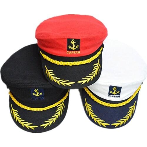 Adjustable Cap Navy Marine Admiral Caps for Men Women Adult Military Hats Yacht Boat Skipper Ship Sailor Captain Hat Costume