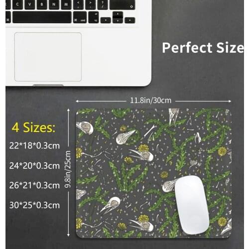 Dandelions And Bones Mouse Pad DIY Print Cushion Skulls Bones Birds Dandelion Flower Death Nature Decay Macabre