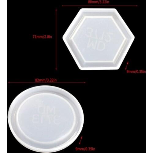 Round Hexagonal Dish Resin Mold Silicone Jewelry Tray oap Dish Candle Hold Molds