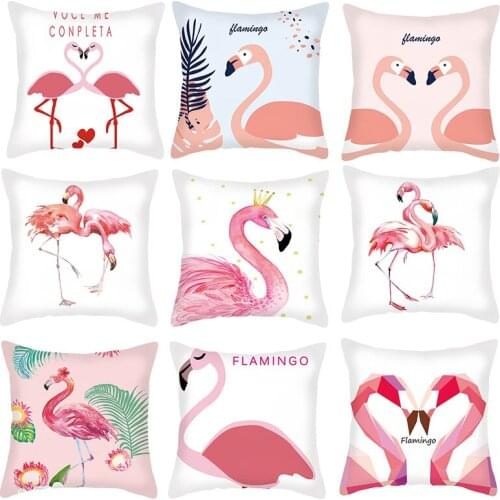 Summer Tropical Flamingo Pillowcase Green Plant Leaves Sofa Cushion Cover Bed Pillow Case Chair Seat Home Living Room Decoration