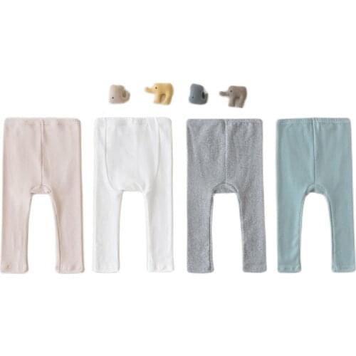 2021korean Hot Sale Spring Cotton Pants Solid Baby Newborn Girls Casual Sport Pants Kids Children Trousers Big Pp For Kids 0-24m