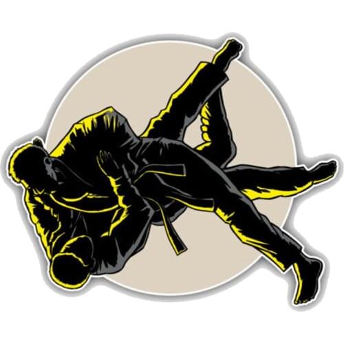 Hot Sell Creative Judo Fight Trick Car Sticker Accessories Decal Vinyl Car Window Sunscreen Waterproof PVC 13cm*10cm