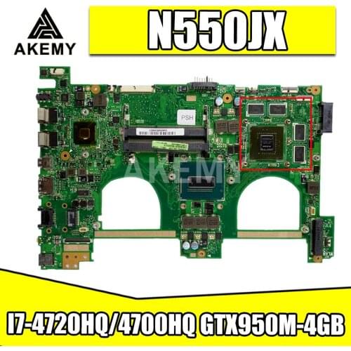 Akemy Laptop motherboard for ASUS VivoBook N550JX N550JK N550JV N550J original mainboard I7-4720HQ/4700HQ GTX950M-4GB