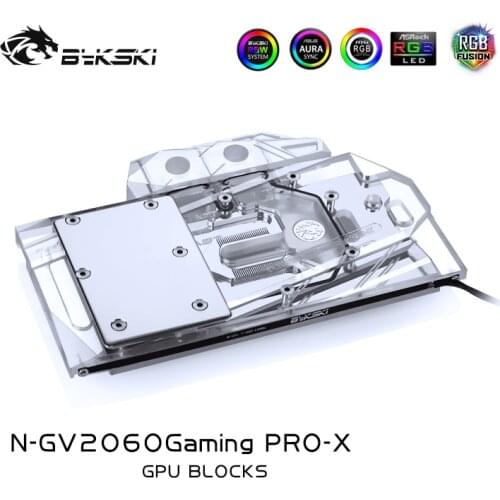 Bykski Copper Block use for Gigabyte RTX2060 Gaming OC PRO 6G Rev 2.0 / 12V RGB / 5V A-RGB Cooler Radiator