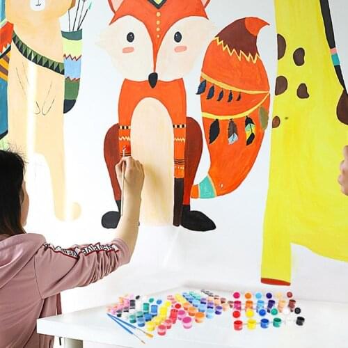 12 Colors Finger Painting Tool kit Painting with 2 Toys Educational Toy brushes Give Children Art Pigment theh DIY S6H2