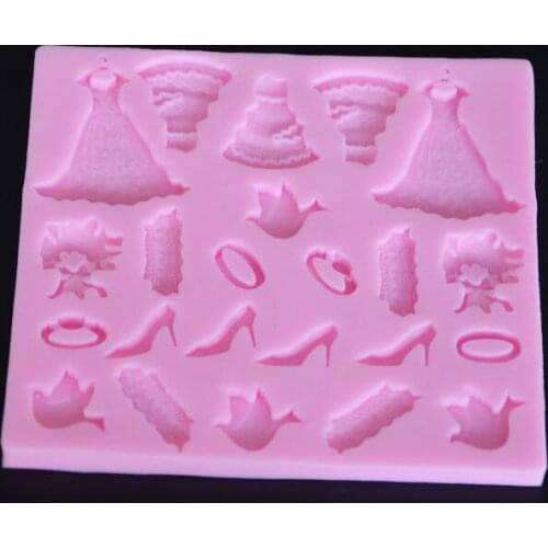 Newest Clothes, Birds, High heels, Jewelry Shape Pattern Fondant Cake Decoration Mold Chocolate Handmade Soap Molds